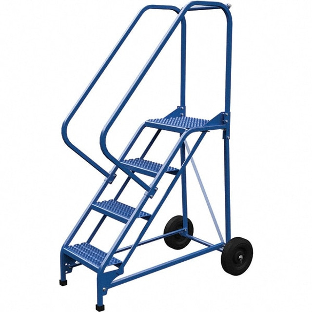 Vestil LAD-RAF-4-G-EZ 4-Step Steel Step Ladder: Type IA, 70" High