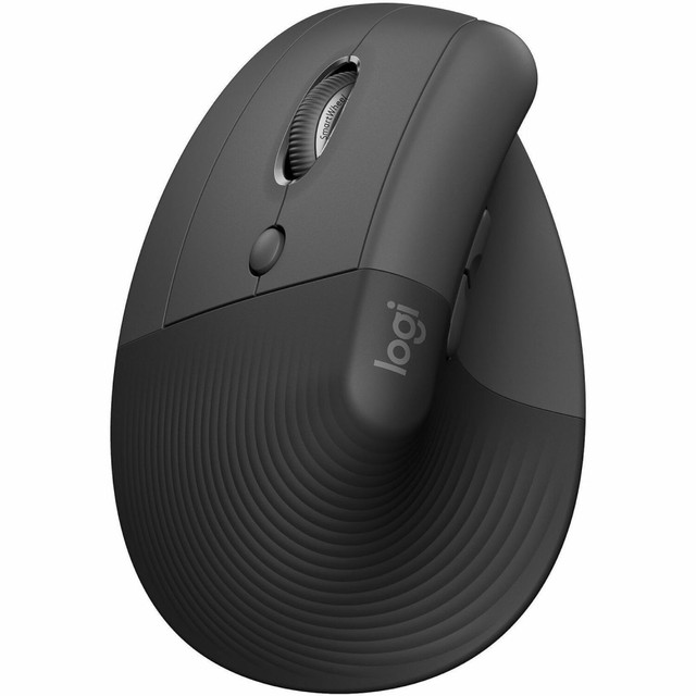 LOGITECH 910-006467  Lift Left Vertical Ergonomic Mouse, Left-handed, Wireless, Bluetooth or Logi Bolt USB, Quiet clicks, Graphite - Optical - Wireless - Bluetooth/Radio Frequency - Graphite - USB - 4000 dpi - Scroll Wheel - 6 Button(s)