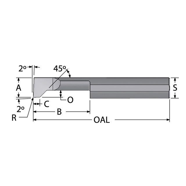 Scientific Cutting Tools BC120400A Back Chamfer Boring Bar: 0.12" Min Bore, 0.4" Max Depth, Right Hand Cut, Submicron Solid Carbide