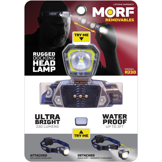 L.B MARKETING 98575 Bostitch Police Security Removable Light Headlamp - AAA - Black, Blue