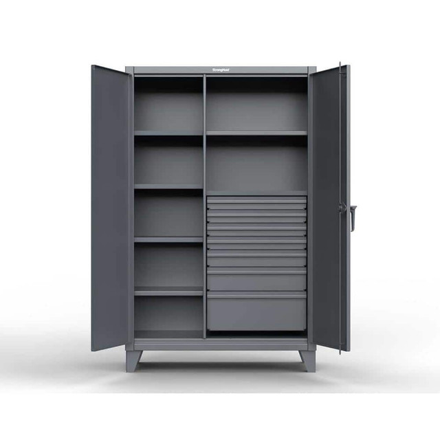 Strong Hold 56-246-7/5DB Locking Steel Storage Cabinet: 60" Wide, 24" Deep, 78" High