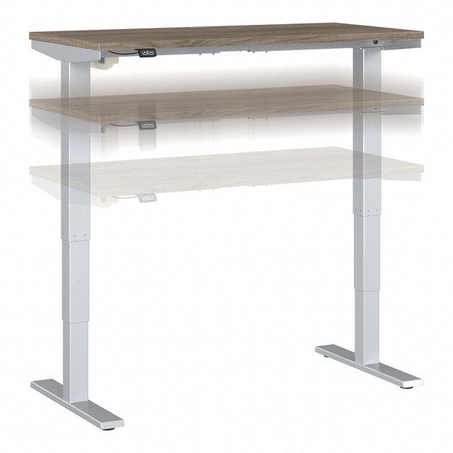 BUSH INDUSTRIES INC. Bush Business Furniture M4S4824MHSK  Move 40 Series Electric 48inW Height-Adjustable Standing Desk, Modern Hickory/Cool Gray Metallic, Standard Delivery