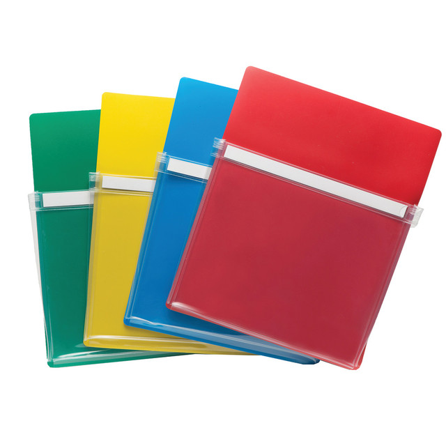 CHARLES LEONARD INC. CHL26400 Charles Leonard Magnetic Pockets, 9-1/2in x 11-3/4in, Assorted Colors, Pack Of 4 Pockets CHARLES LEONARD INC. CHL26400 Charles Leonard Magnetic Pockets, 9-1/2in x 11-3/4in, Assorted Colors, Pack Of 4 Pockets
