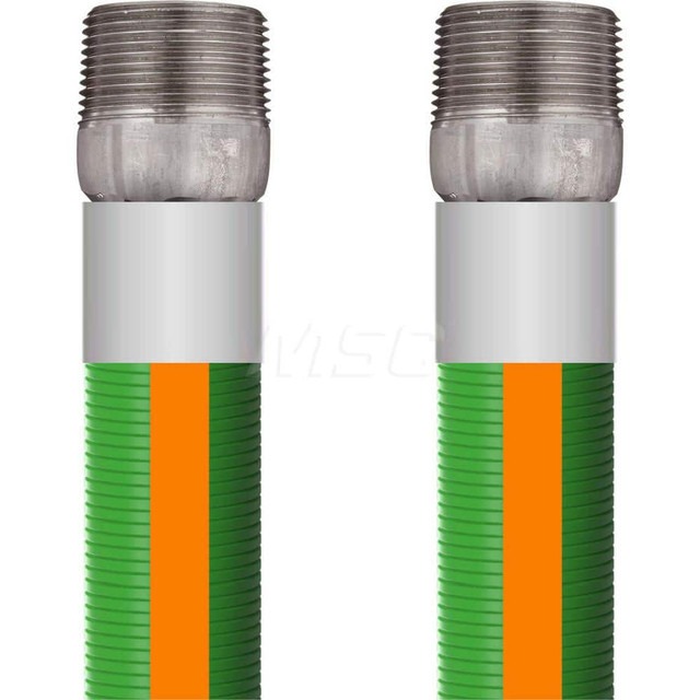 RubberWorx UHMW-2X15-MMSS Chemical & Petroleum Hose: 2" ID, 2.6" OD, 15' Long, MPT