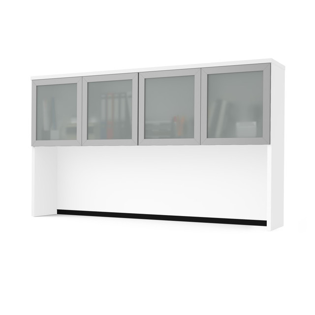 BESTAR INC. Bestar 110523-1117  Pro-Concept Plus Hutch With Frosted Glass Doors, 40-7/16inH x 71-1/8inW x 12-7/16inD, White