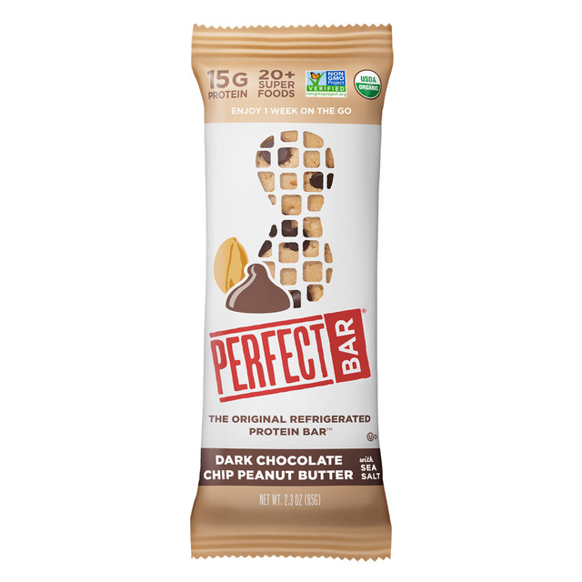 PERFECT BAR, LLC 110622 Perfect Bar Protein Bars, Dark Chocolate Peanut Butter, 2.3 Oz, Pack Of 16 Bars PERFECT BAR, LLC 110622 Perfect Bar Protein Bars, Dark Chocolate Peanut Butter, 2.3 Oz, Pack Of 16 Bars