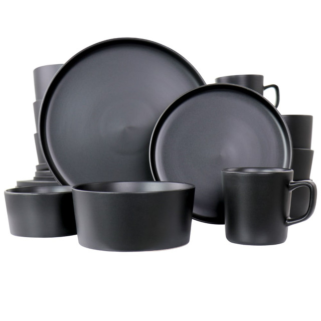 MEGAGOODS, INC. 995114882M Elama Luxmatte 20-Piece Dinnerware Set, Black MEGAGOODS, INC. 995114882M Elama Luxmatte 20-Piece Dinnerware Set, Black
