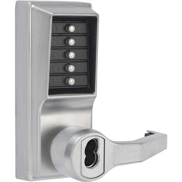 Simplex LR1076S-26D-41 Lever Locksets; Type: Push-button Lock; Door Thickness: 1-3/4; Back Set: 2-3/4; For Use With: Commercial Doors; Finish/Coating: Satin Chrome; Material: Steel; Material: Steel; Door Thickness: 1-3/4; Lockset Grade: Grade 1; Cyli