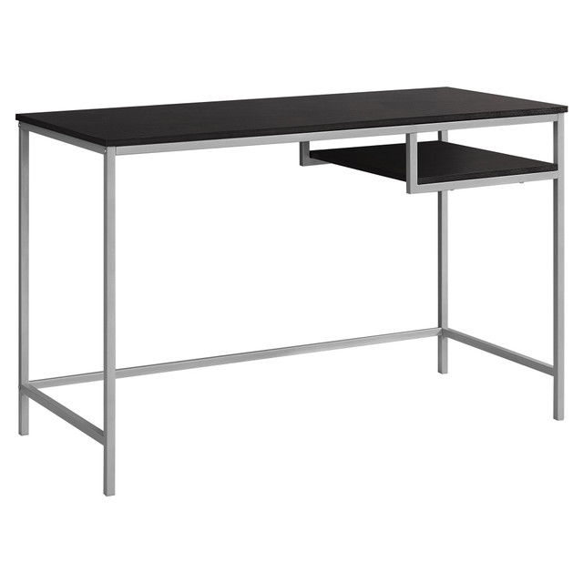 MONARCH PRODUCTS I 7369 Monarch Specialties 48inW Computer Desk With Hanging Shelf, Cappuccino/Silver