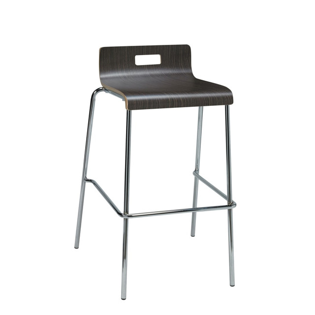 KFI FURNITURE, LLC BR9333-ES KFI Studios Jive Low-Back Stacking Bar Stool, Espresso/Silver