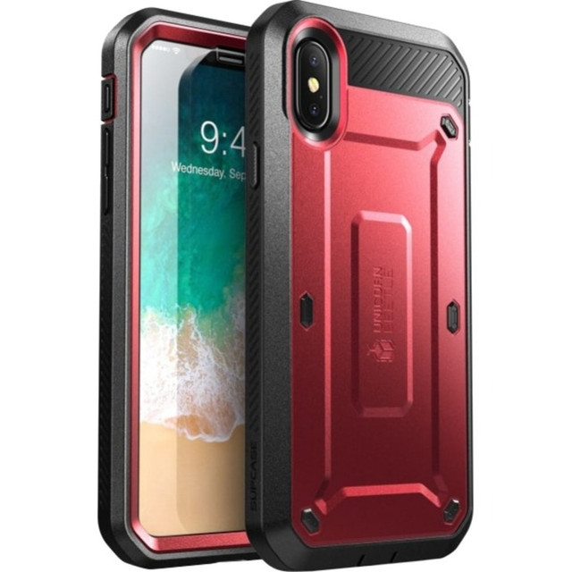 I BLASON LLC S-IPHXUBPRMR i-Blason Unicorn Beetle Pro Carrying Case (Holster) Apple iPhone X Smartphone - Red - Shock Absorbing, Scratch Resistant, Blemish Resistant, Drop Resistant, Impact Resistant - Polycarbonate, Thermoplastic Polyurethane (TPU) 