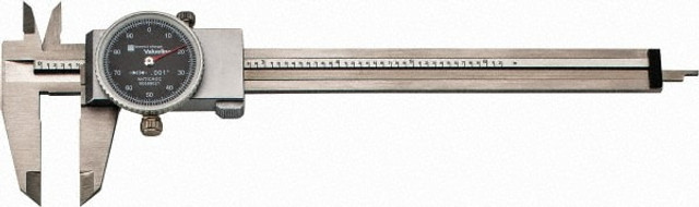 TESA Brown & Sharpe 00589021 Dial Caliper: 6'' Range, 0.001'' Graduation, 0.1'' per Revolution