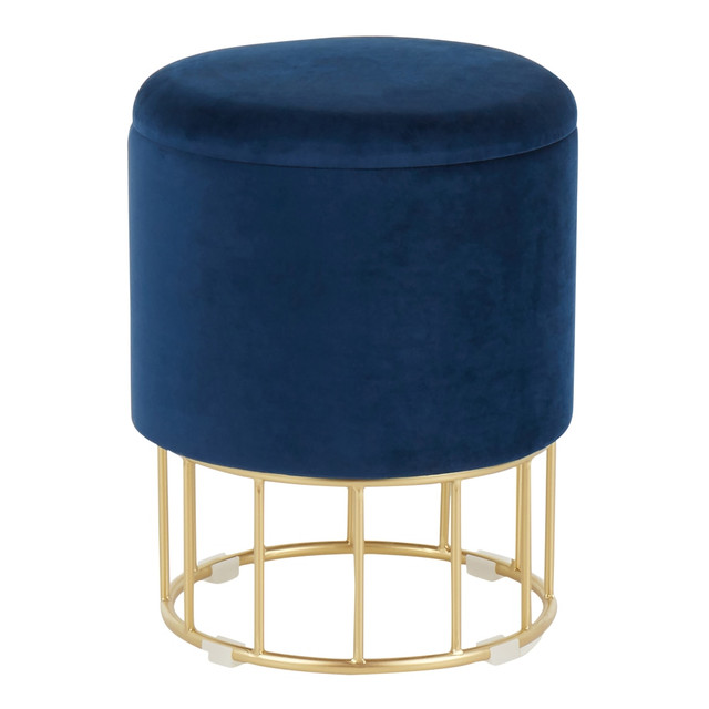 LUMISOURCE, LLC LumiSource OT-CANARY AUVBU  Canary Storage Ottoman, Gold/Blue