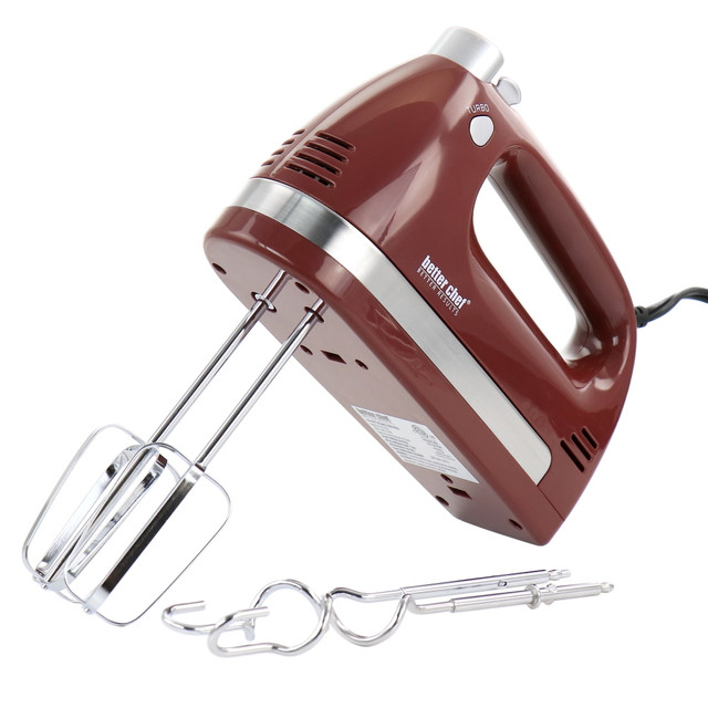 CRYSTAL PROMOTIONS 995117954M Better Chef MegaMix 5-Speed Hand Mixer, Red