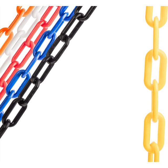 US Weight U2355YEL Pedestrian Barrier Chain: Plastic, Yellow, 500' Long, 2" Wide