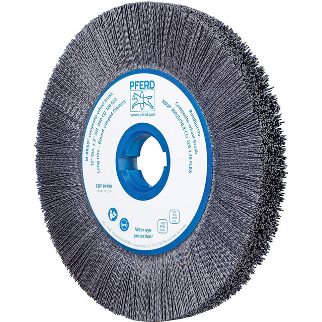 PFERD 79184190 Wheel Brush:  12" Wheel Dia,  1" Face Width,  Crimped & Round