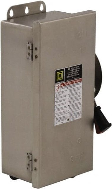 Square D H461DS Safety Switch: NEMA 12, 3, 3R, 4 & 4X, 30 Amp, 600VAC/VDC, Fused