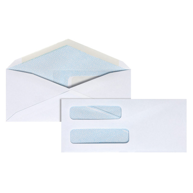 OFFICE DEPOT ODP77158  Brand #8 5/8 Security Envelopes, Double Window, 3-5/8in x 8-5/8in, Gummed Seal, White, Box Of 500