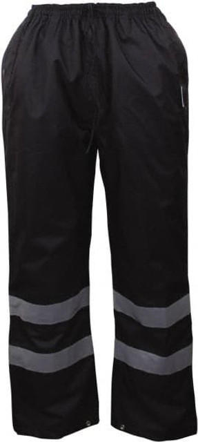 Reflective Apparel Factory 700STBK6X Rain Pants: Polyester, Drawcord Closure, Black, 6X-Large