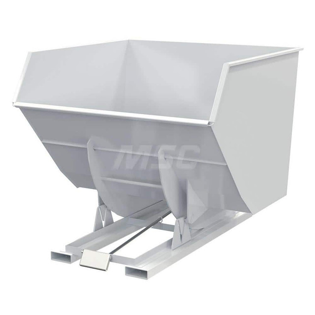 Vestil D-400-HD-WHT Stationary Tilt Hopper: 6,000 lb Capacity, 73" Wide, 79.38" Long, 64.375" High