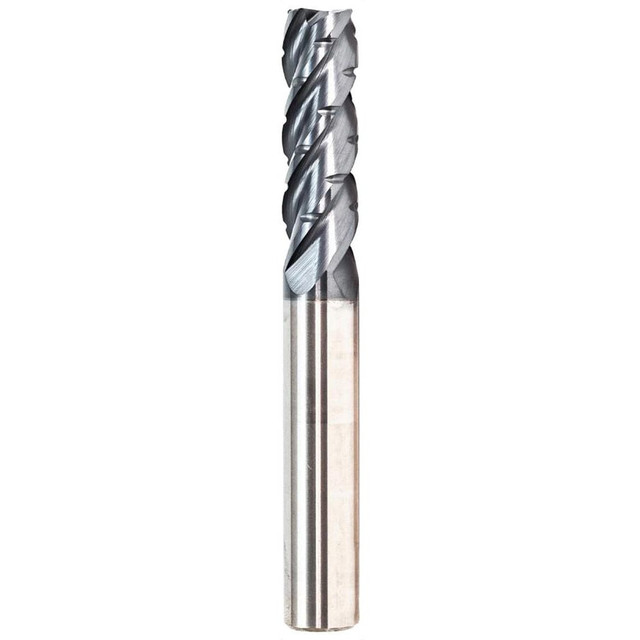 GWS 311235 Corner Radius End Mill: 1/8" Dia, 3/4" LOC, 0.01" Radius, 4 Flutes, Solid Carbide