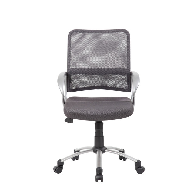 NORSTAR OFFICE PRODUCTS INC. B6416-CG Boss Office Products Mesh Mid-Back Multipurpose Task Chair, Charcoal-Gray/Black-Pewter