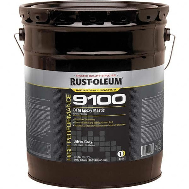 Rust-Oleum 9182300 Protective Coating: 5 gal Can, Gloss Finish, Gray & Silver