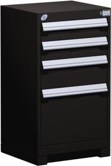 Rousseau Metal R5ACG-3005-091 4 Drawer Black Steel Modular Storage Cabinet