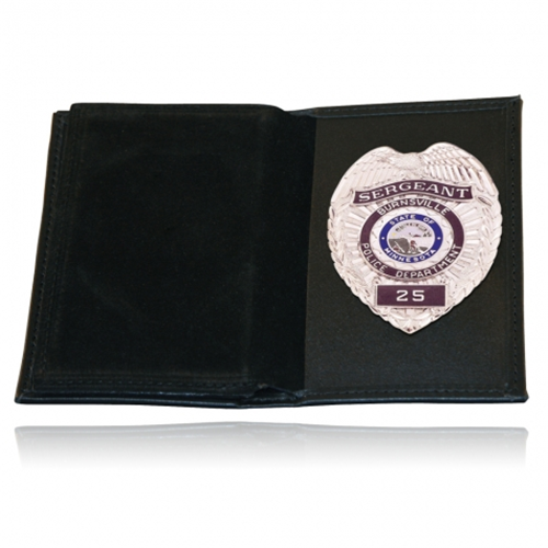 Boston Leather 115-S-4009 Book Style Badge Case, 2 Oversized Id Windows