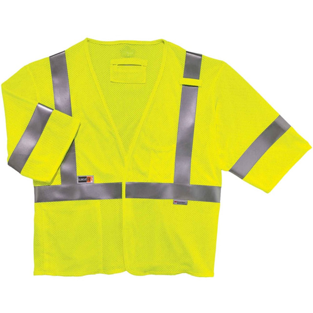 ERGODYNE CORPORATION 22217 Ergodyne GloWear Flame-Resistant Hi-Vis Safety Vest, Type-R Class 3, XX-Large/3X Lime