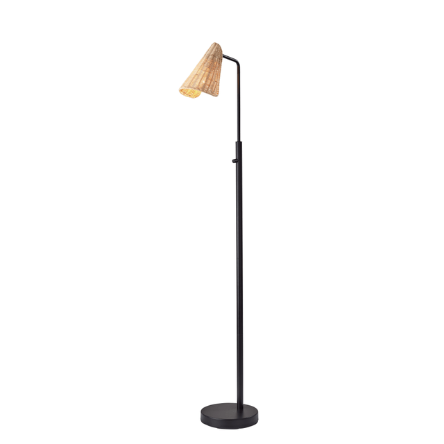 ADESSO INC Adesso 5113-01  Cove Floor Lamp, 58inH, Natural Rattan/Black