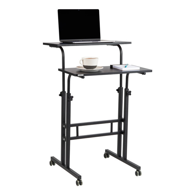 EMS MIND READER LLC SDROLLXL-BLK Mind Reader Mobile 19.5inW Height Adjustable Mobile Sit/Stand Desk, Black EMS MIND READER LLC SDROLLXL-BLK Mind Reader Mobile 19.5inW Height Adjustable Mobile Sit/Stand Desk, Black