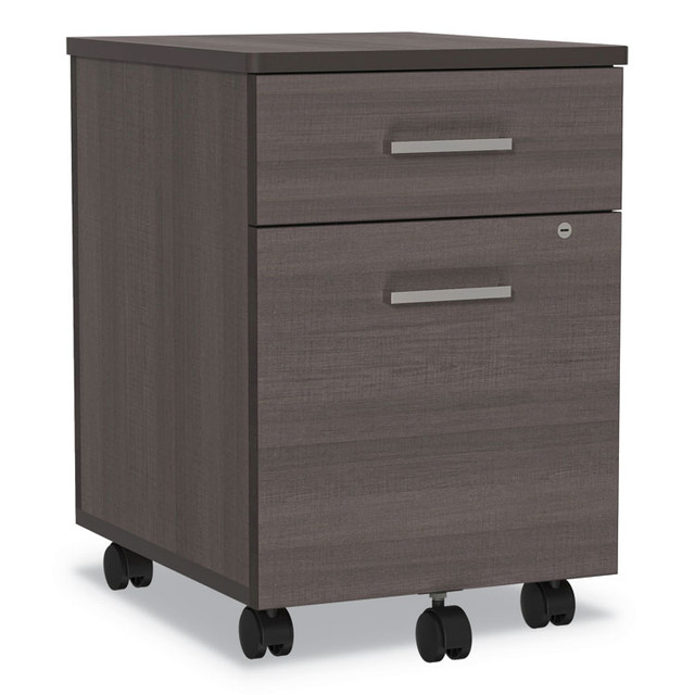LINEA ITALIA TR752MOC Trento Line Mobile Pedestal File, Left or Right, 2-Drawers: Box/File, Legal/Letter, Mocha, 16.5" x 19.75" x 23.63"