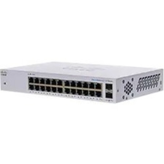 CISCO CBS110-24T-NA  110 CBS110-24T Ethernet Switch - 24 Ports - 2 Layer Supported - Modular - 2 SFP Slots - 16.34 W Power Consumption - Twisted Pair, Optical Fiber - Desktop, Wall Mountable, Rack-mountable - Lifetime Limited Warranty