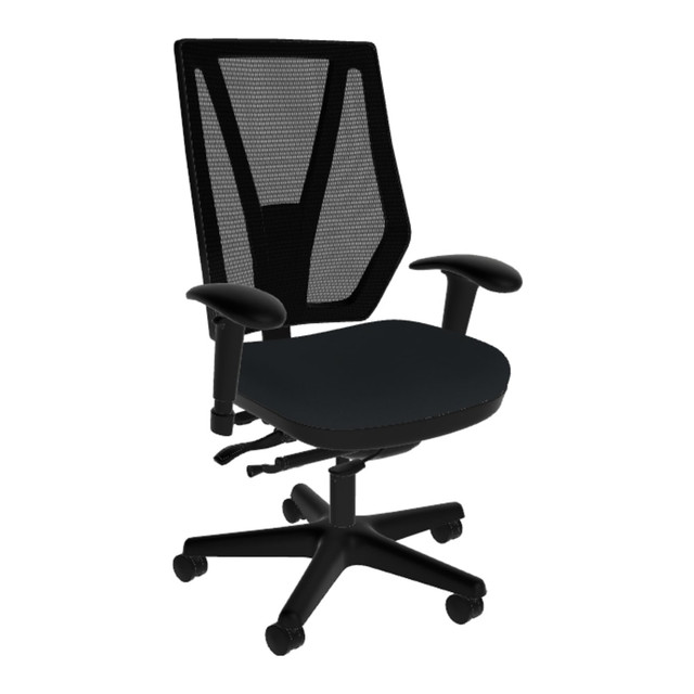 ANTHRO INTERNATIONAL, INC. DBA SITMATIC GM33SEPC7K/21201 Sitmatic GoodFit Mesh Enhanced Synchron High-Back Chair With Adjustable Arms, Black/Black ANTHRO INTERNATIONAL, INC. DBA SITMATIC GM33SEPC7K/21201 Sitmatic GoodFit Mesh Enhanced Synchron High-Back Chair With Adjustable Arms, Black/Black