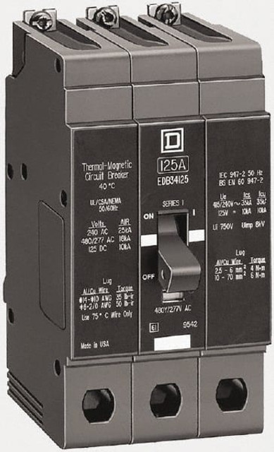 Square D EDB36045 Circuit Breakers; Circuit Breaker Type: Branch Circuit Breaker ; Tripping Mechanism: Thermal-Magnetic