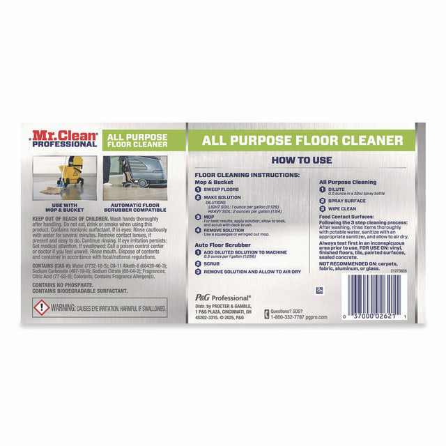 PROCTER & GAMBLE Mr. Clean® 02621EA Finished Floor Cleaner, Lemon Scent, 1 gal Bottle