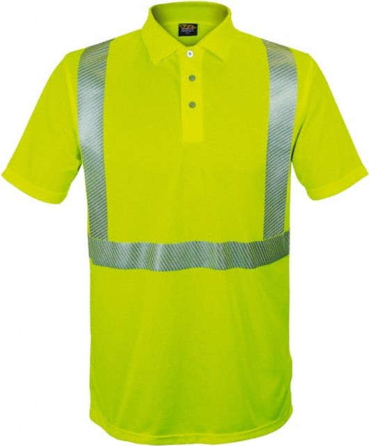 Reflective Apparel Factory 302CTLM5X Work Shirt: High-Visibility, 5X-Large, Polyester, High-Visibility Lime