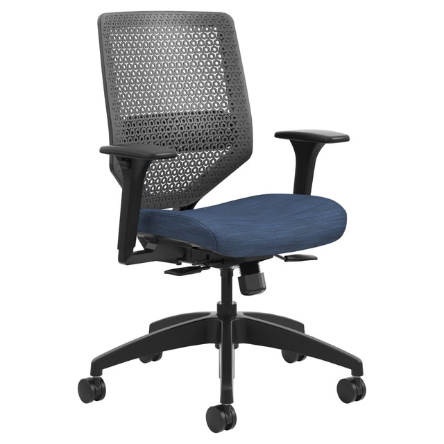 HNI CORPORATION HONSVR1ACLC90TK HON Solve Fabric Mid-Back Task Chair, ReActiv Back, Midnight/Black