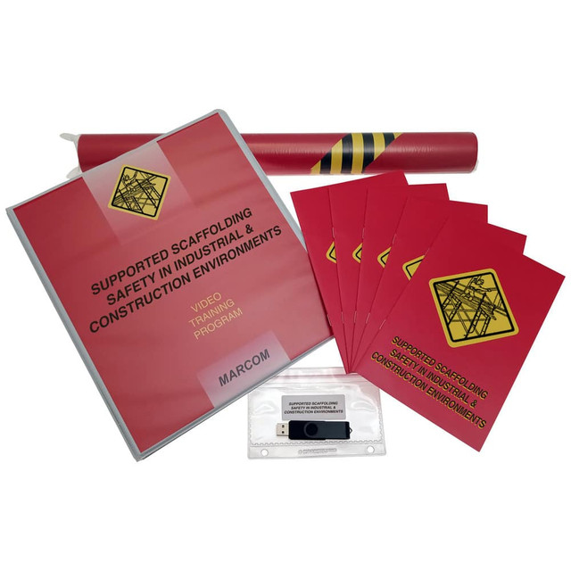 Marcom K000341UEO Multimedia Training Kits & Packages; Kit Type: Multimedia Training ; Topic: Supported Scaffolding Safety ; Language: English ; Training Program Title: Supported Scaffolding Safety ; Media Format: USB ; Run Time: 17min