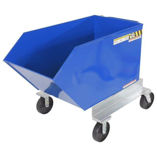 Vestil P-HOP-0.5 Steel Basket Truck: 1/2 cu yd, 2,000 lb Capacity, 37-5/8" High, 34-13/16 Wide, 52-1/4" Long