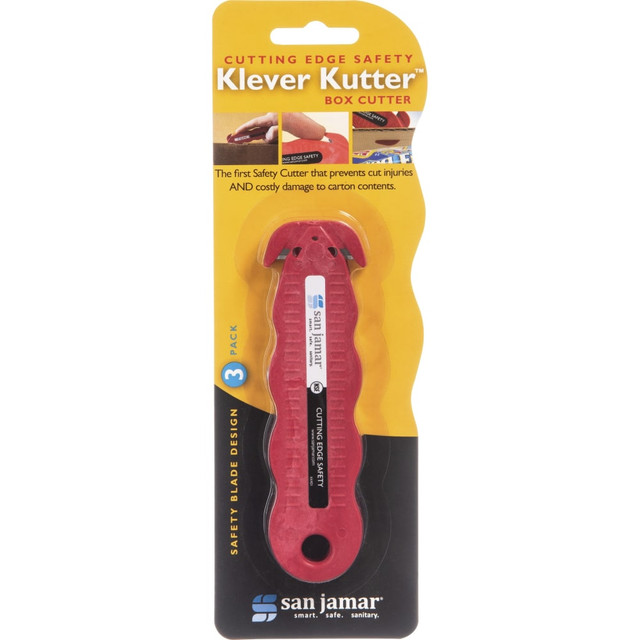 SAN JAMAR, INC. San Jamar KK403CT  Disposable Carton Opener - Stainless Steel Blade - Contoured Grip, Disposable, Dual Blade, Dishwasher Safe - Red - 0.2in Length - 24 / Carton