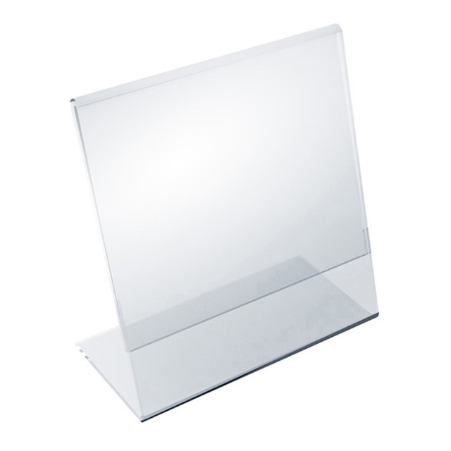 AZAR DISPLAYS 112728  Acrylic Horizontal/Vertical L-Shaped Sign Holders, 5inH x 5inW x 3inD, Clear, Pack Of 10 Holders
