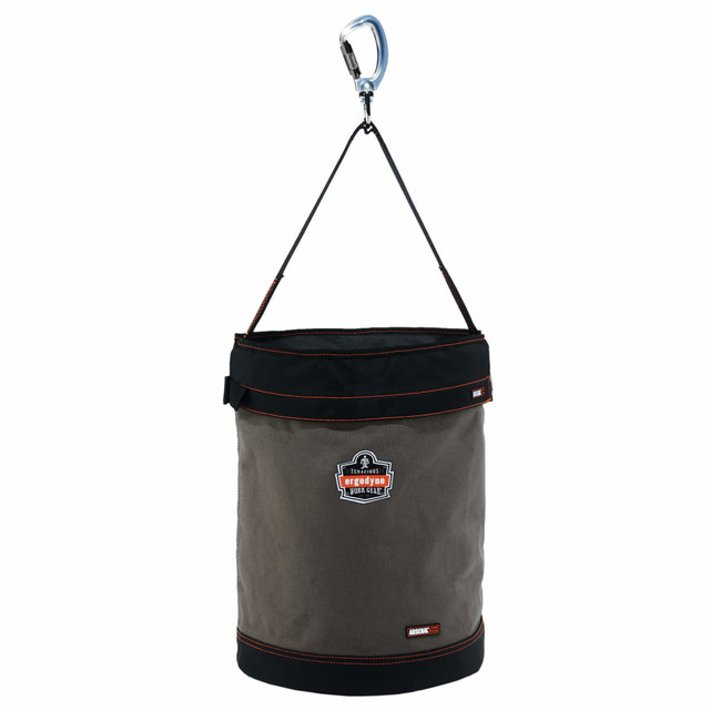 ERGODYNE CORPORATION 14845 Ergodyne Arsenal 5945T Swiveling Carabiner Canvas Hoist Bucket With Top, 20in x 16in, Gray