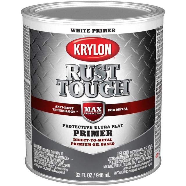 Krylon K09718008 Paints; Product Type: Brush-On; Rust Preventative ; Color Family: White ; Color: White ; Finish: Ultra Flat ; Applicable Material: Metal; Aluminum; Steel ; Indoor/Outdoor: Indoor; Outdoor