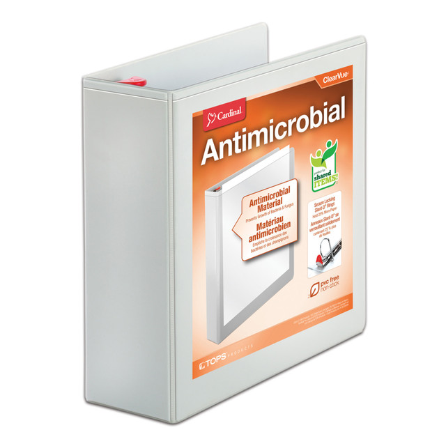 TOPS BUSINESS FORMS 32140 Cardinal Treated ClearVue Locking 3-Ring Binder, 4in D-Rings, 52% Recycled, White TOPS BUSINESS FORMS 32140 Cardinal Treated ClearVue Locking 3-Ring Binder, 4in D-Rings, 52% Recycled, White