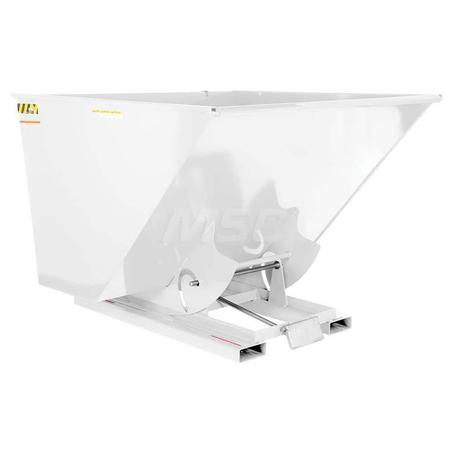 Vestil D-250-HD-WHT Stationary Tilt Hopper: 6,000 lb Capacity, 70" Wide, 68.38" Long, 51.75" High