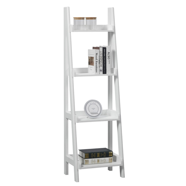 OFFICE DEPOT GLK20221203 Realspace 60inH 4-Shelf Narrow Ladder Bookcase, White