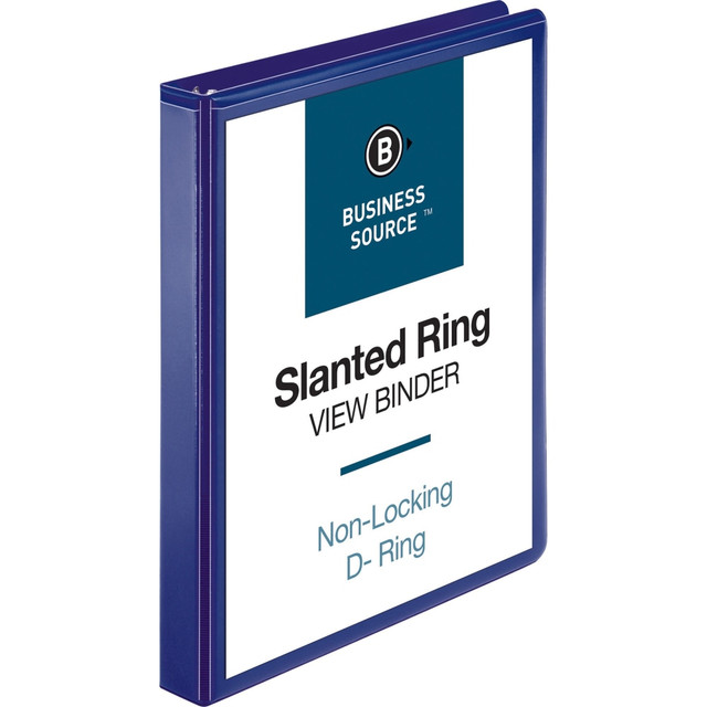 SP RICHARDS 28452 Business Source View 3-Ring Binder, 1in Slant Rings, Navy