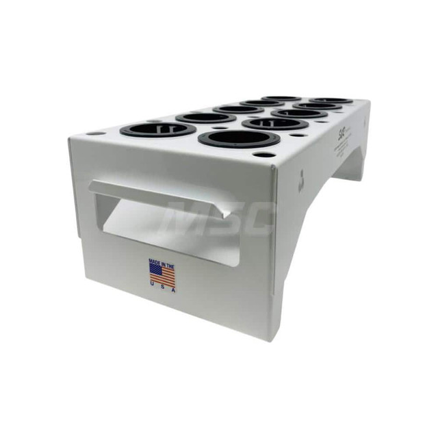 S&R Products Company SR-1003W CNC Storage Racks; Rack Type: Benchtop ; Tool Type: CNC Tool Holder ; Load Capacity: 26 ; Overall Height: 5in ; Color: White ; Width (Inch): 7